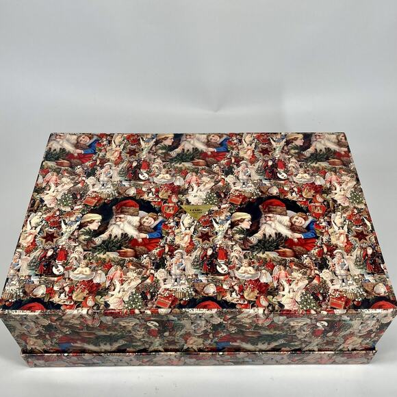 Tri-Coastal Design Large Storage Box - Old World Victorian Christmas Santa Angel - Picture 7 of 10